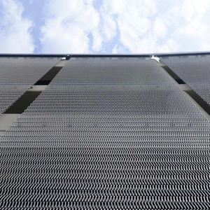 wire mesh solar shading / stainless steel / for facades / vertical