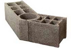 special concrete block / hollow / for load-bearing walls / corner