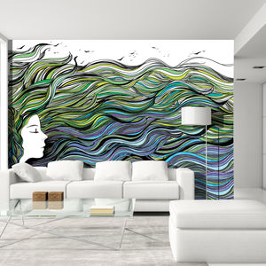 original design wallpaper / sketch / non-woven / printed