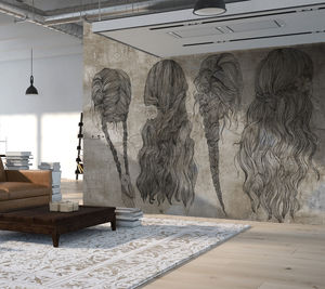 original design wallpaper / sketch / concrete look / printed