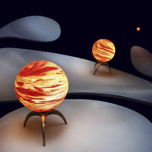 table lamp / contemporary / bronze / blown glass