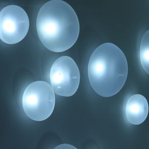 contemporary ceiling light / round / glass / blown glass