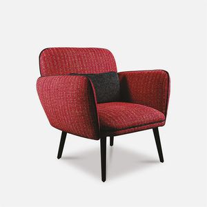 contemporary armchair / fabric / beech / upholstered
