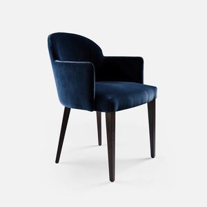 contemporary restaurant chair / upholstered / with armrests / fabric
