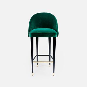 contemporary bar chair / upholstered / with footrest / fabric