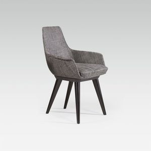 contemporary office armchair / leather / fabric / beech