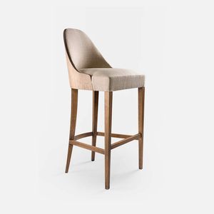 contemporary bar chair / upholstered / with footrest / fabric