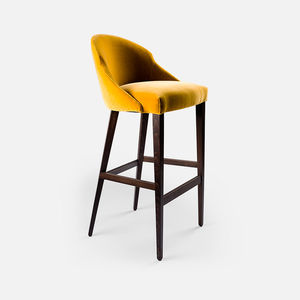 contemporary bar chair / upholstered / with footrest / fabric