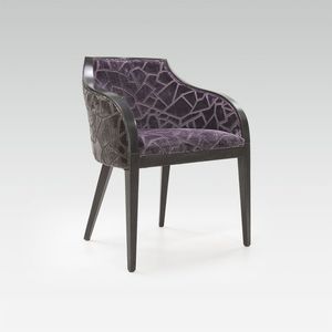 contemporary chair / upholstered / with armrests / fabric