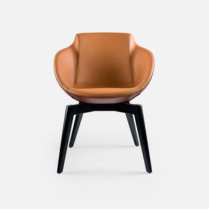 contemporary chair / upholstered / with armrests / swivel