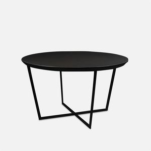 contemporary coffee table / MDF / metal / round