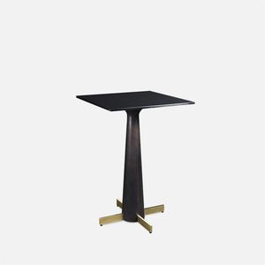 contemporary pedestal table / beech / metal / square