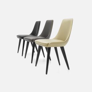 contemporary restaurant chair / upholstered / with armrests / fabric