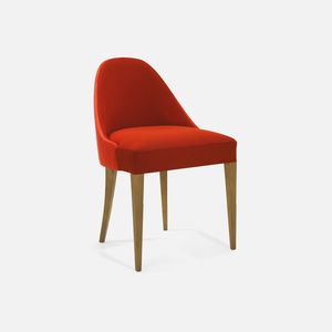 traditional restaurant chair / upholstered / fabric / beech