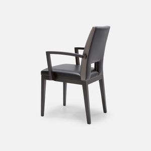 contemporary restaurant chair / upholstered / with armrests / stackable