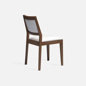 traditional restaurant chair / upholstered / with armrests / stackable