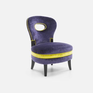 contemporary fireside chair / fabric / with footrest / commercial