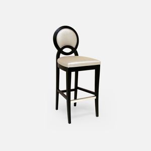 contemporary bar chair / medallion / with footrest / upholstered