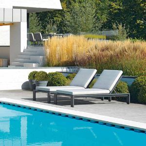 contemporary sun lounger / Sunbrella® / aluminum / garden
