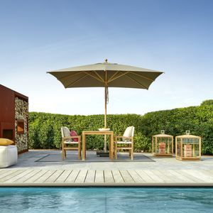 wooden patio umbrella / polyester