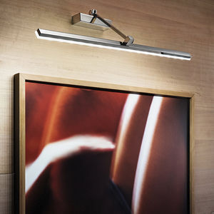 contemporary wall light / chromed metal / LED / linear