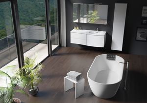 free-standing bathtub / oval / Solid Surface
