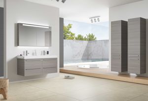 wall-hung washbasin cabinet / wooden / contemporary / with drawers