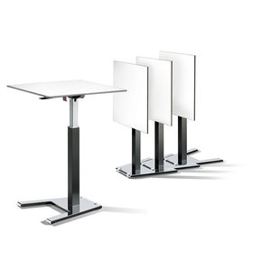 contemporary high bar table / wood veneer / metal / HPL