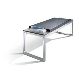 public bench / contemporary / steel / leather