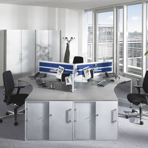 workstation desk / wooden / contemporary / commercial