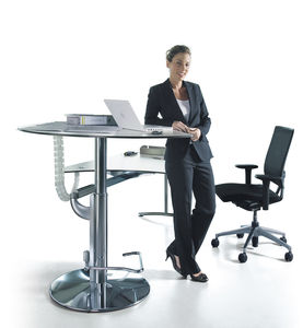stainless steel desk / contemporary / commercial / height-adjustable