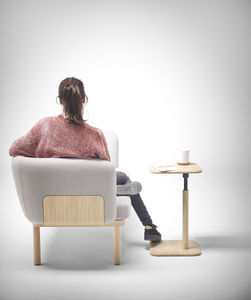 contemporary side table / oak / rectangular / adjustable