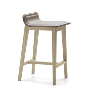 bar stool / contemporary / fabric / leather