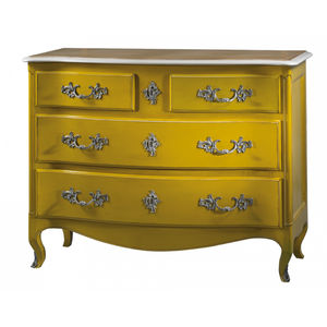 Louis XV style chest of drawers / lacquered wood / yellow