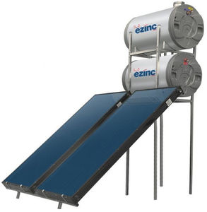 flat thermal panel / for water heating / with integrated storage tank / with frame