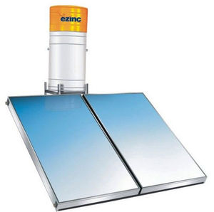 flat thermal panel / for water heating / with integrated storage tank / with frame