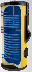 solar water heater / free-standing / vertical / with twin coils