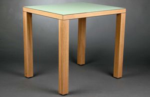 contemporary high bar table / solid wood / square