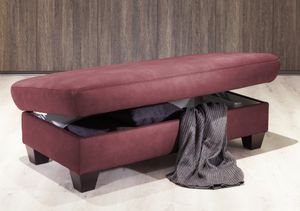 contemporary pouf / leather / with storage compartment / rectangular