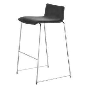 contemporary bar stool / leather / steel / commercial