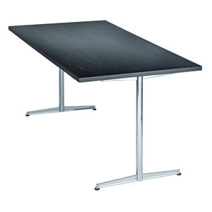 contemporary table / steel / rectangular / for public buildings