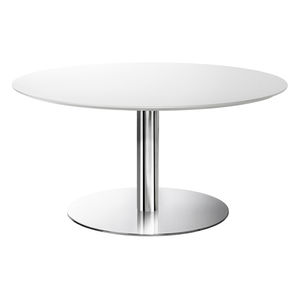 contemporary bistro table / chrome steel / chromed metal / round