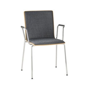 contemporary chair / upholstered / with armrests / stackable