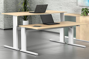 workstation desk / wood veneer / melamine / contemporary