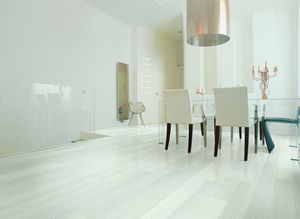 engineered parquet floor / glued / oak / painted