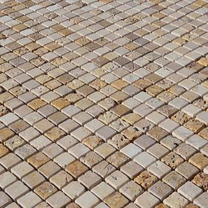 bathroom mosaic tile / pool / wall / travertine