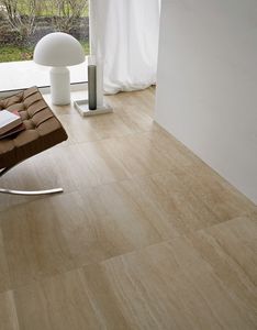 indoor tile / floor-mounted / travertine / matte