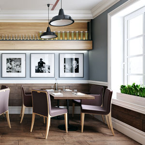 contemporary chair / wooden / contract
