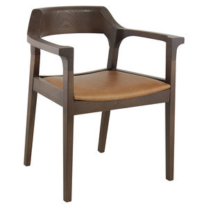 contemporary armchair / wooden / contract
