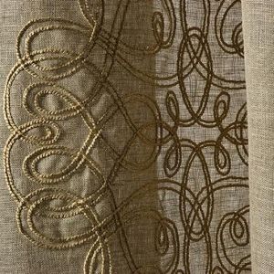 curtain fabric / patterned / linen